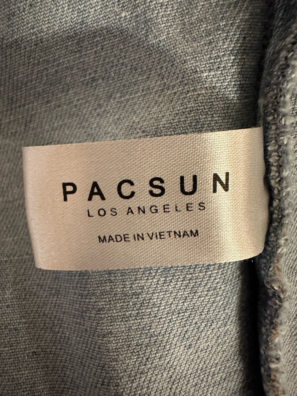 PacSun Light Washed Blue Distressed Denim Jacket Casual Layering Piece Sz Small - Picture 6 of 8
